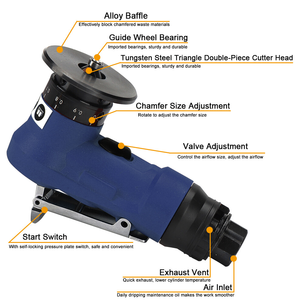 Mini Portable Air Chamfer Machine Pneumatic Trimming Deburring Beveling Tool