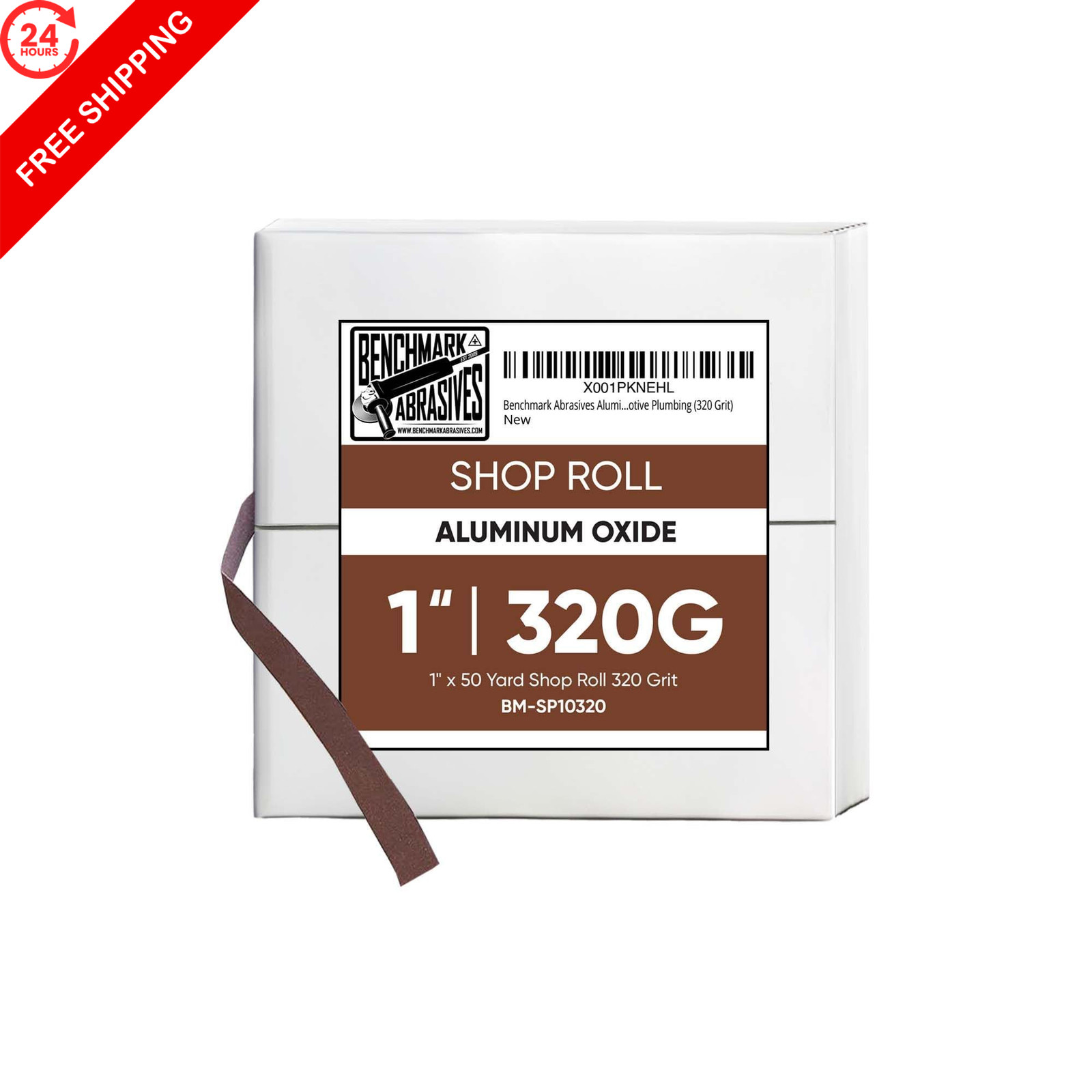 Benchmark Abrasives 1” X 150’ Shop Roll Emery Cloth 1 inch x 150 foot, brown