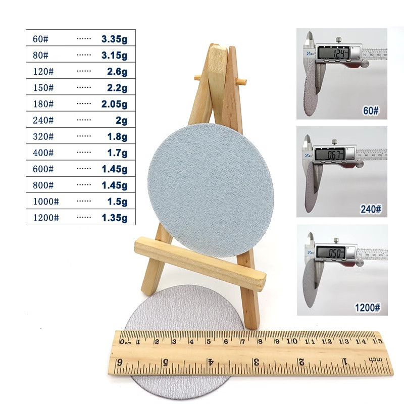 75mm-3″Inch Flocking Dry Sanding Discs Hook and Loop Sandpaper Pads White Sand