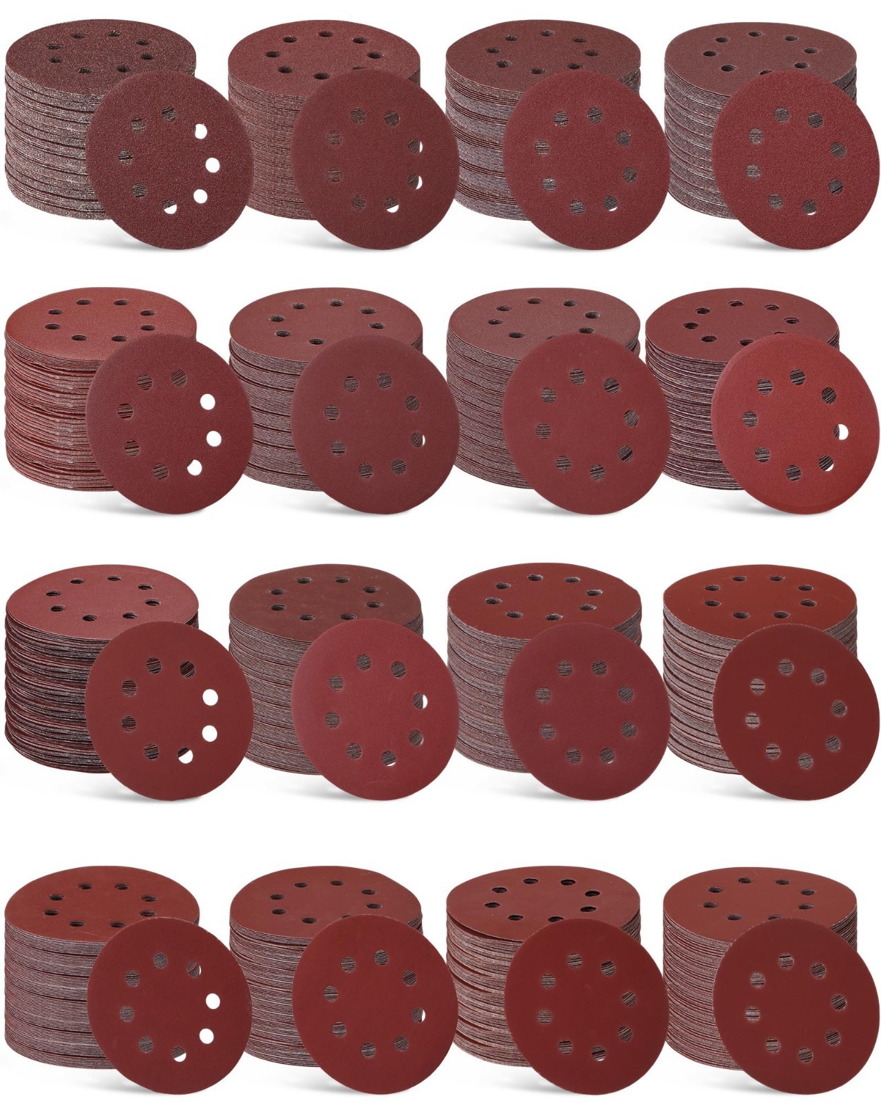 350 Pcs 5″ Hook & Loop Sanding Discs for Random Orbital Sander – 60-600 Grits, 1