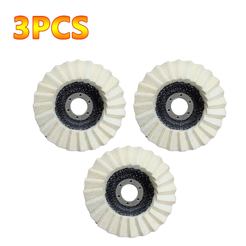 6PCS 5″ Wool Felt Flap Disc Metal Working Polishing Buffing Wheel for Grinder