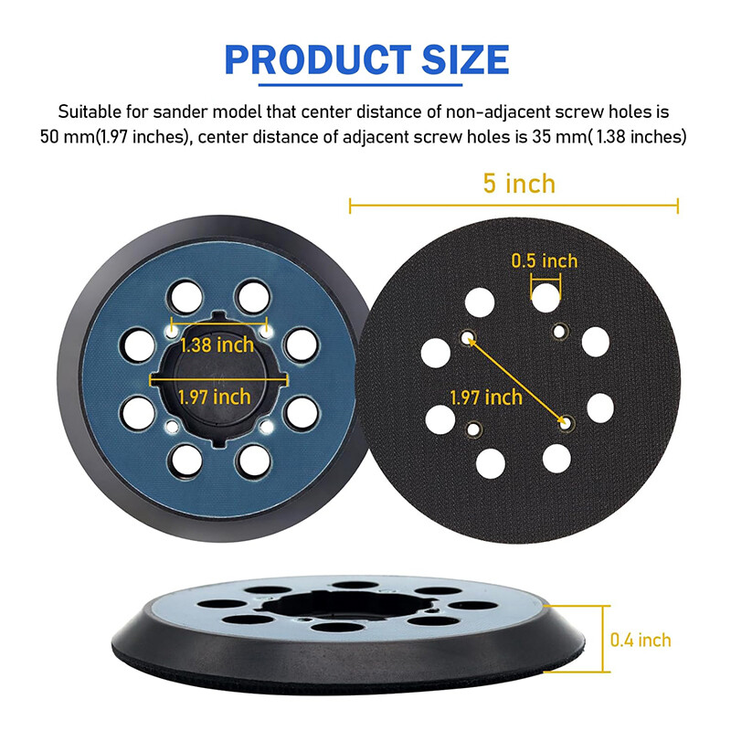2x 5″ Orbital Sander Pads 8-Hole 4-Screw for Dewalt DWE6423/6423K, DWE6421/6421K