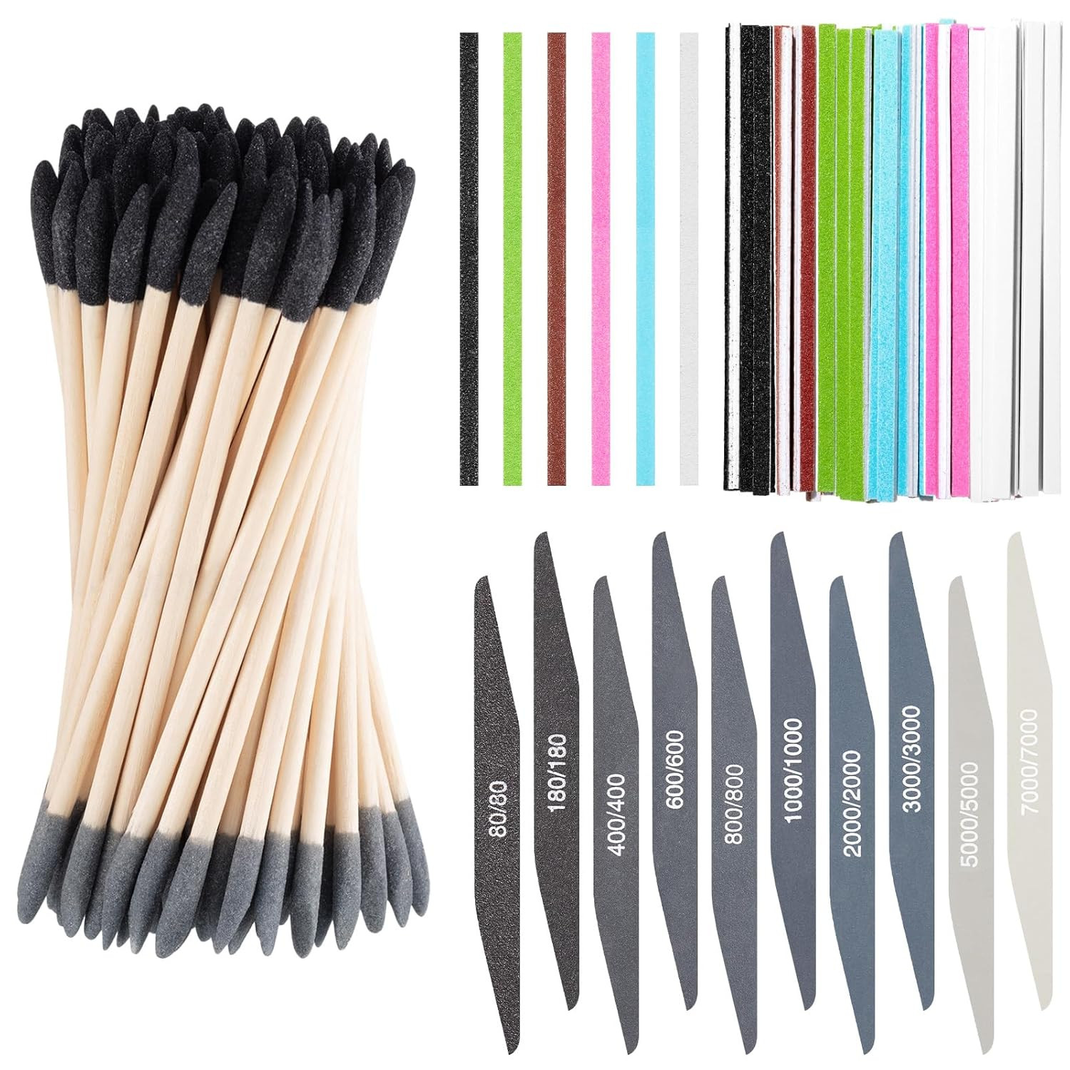 70 Pcs Sanding Sticks Set for Plastic Models Includes 30 Double-End