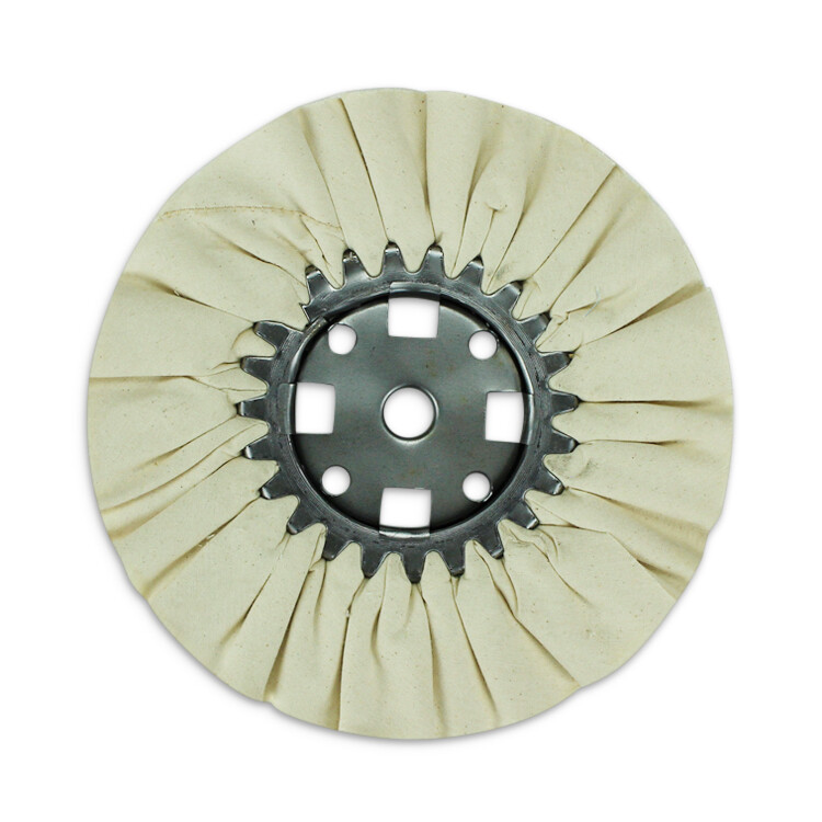 8″ White Untreated Cotton Airway Buffing Wheel 3″ Center Plate x 5/8″ Arbor Hole
