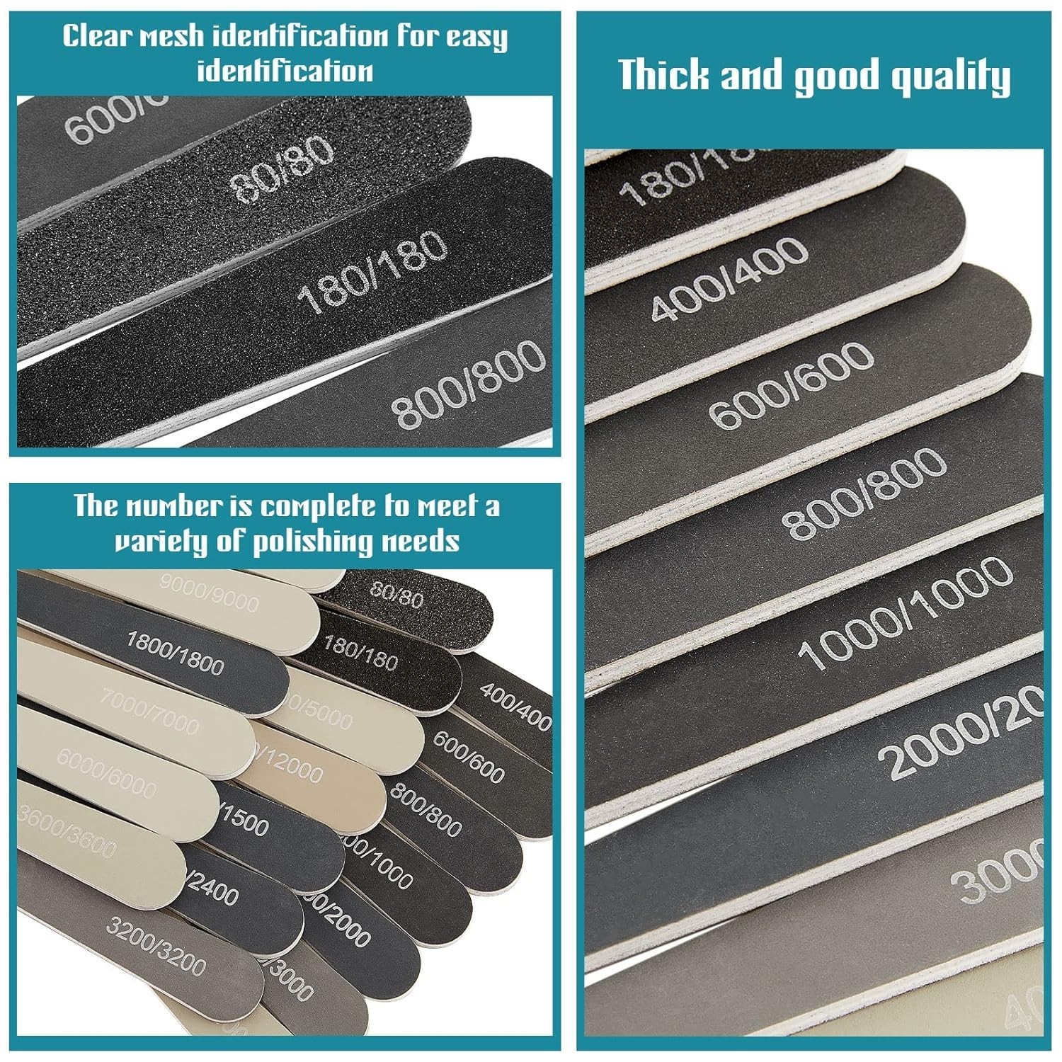 20 Pcs Professional Sanding Sticks for Model Crafts – Assorted Grits 80-12000