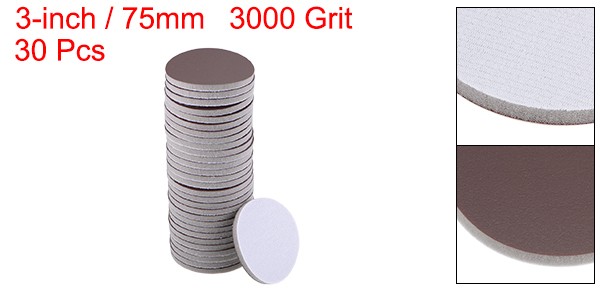 30pcs 3-Inch Sanding Sponge Hook and Loop Sanding Disc Corundum 3000 Grit