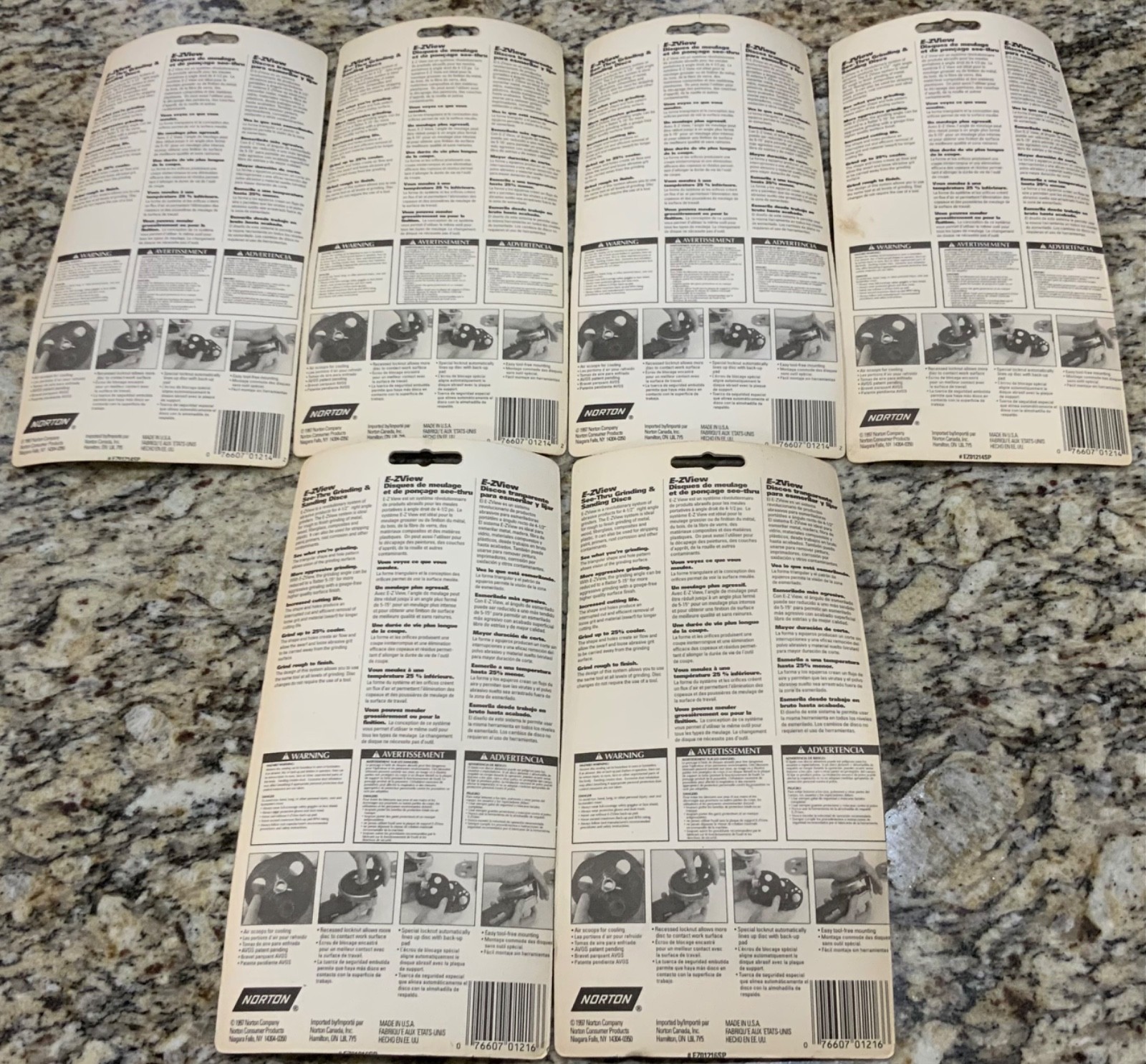 6 Packs Norton Grinding Sanding 4 1/2” 115mm Discs 80 Fine & 36 Course Grit New