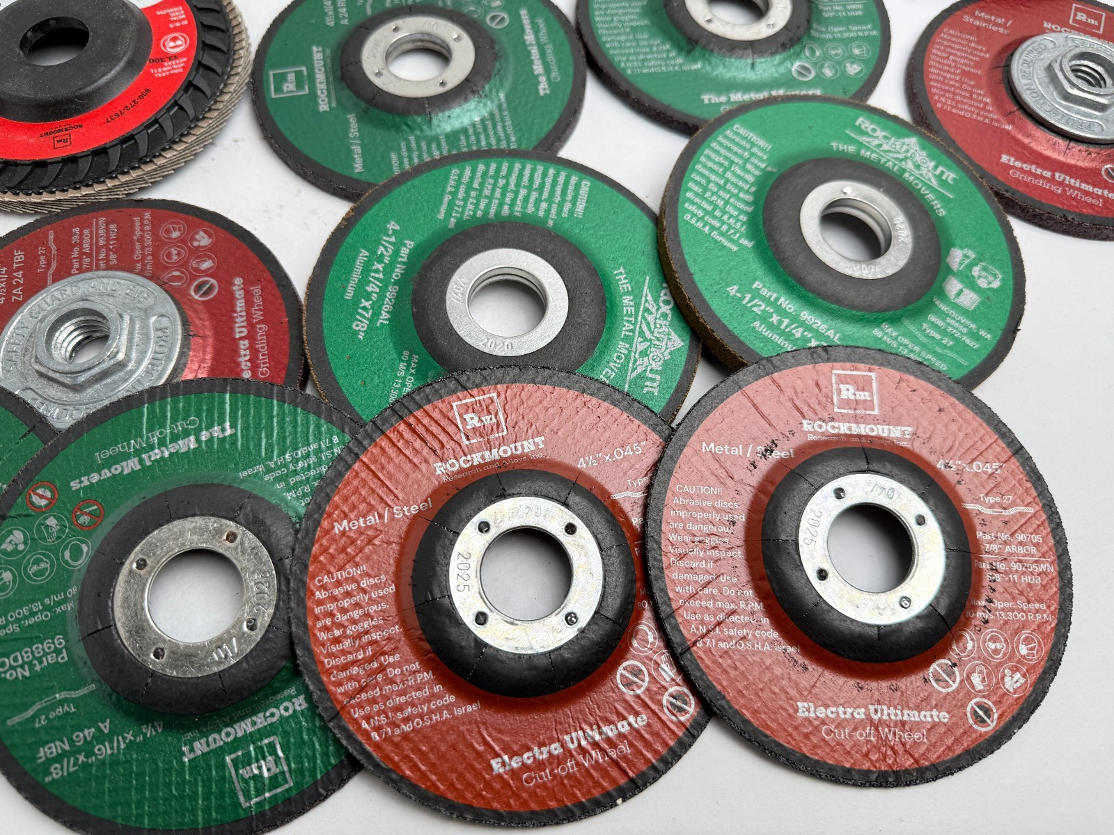 23 NEW Rockmount 9978WN 4-1/2” Zirconia Flap Discs T29 80 Grit 5/8-11
