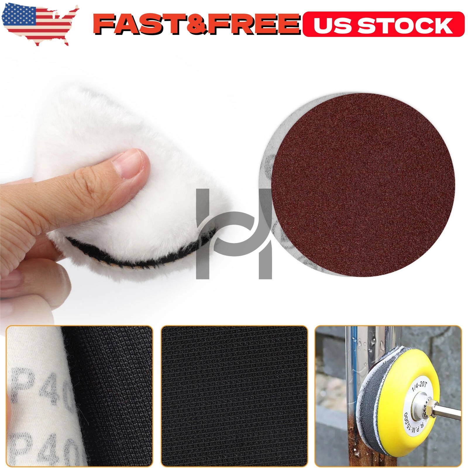 250x 1inch Sanding Discs 60-10000 Grit For Drill Wet Dry Hook Loop Sandpaper US