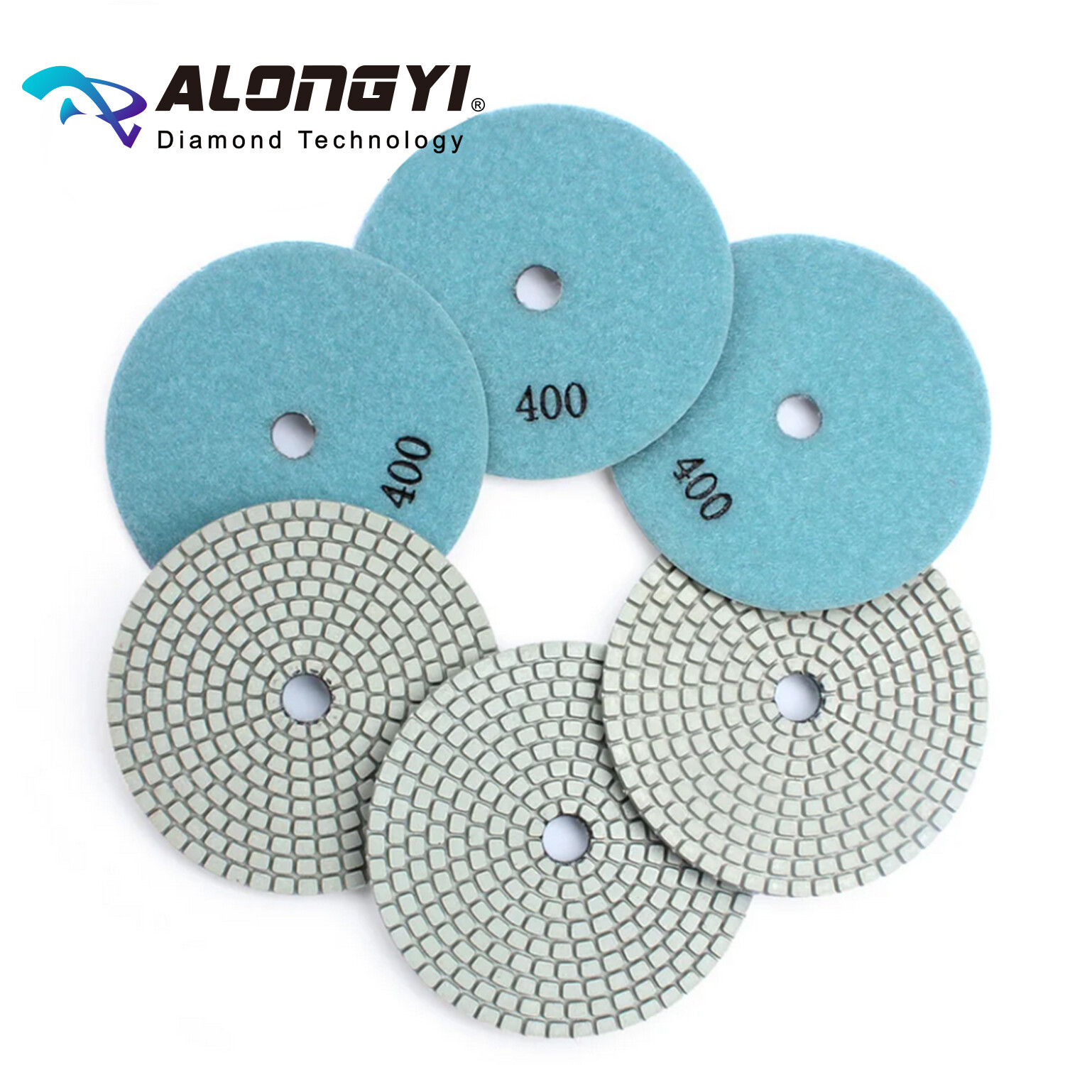 4 Inch 6pcs Diamond Polishing Pads Resins bond 100mm Marble Polishing Discs