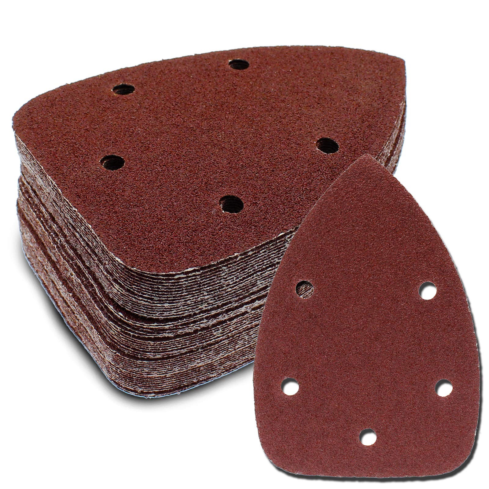 50 Pcs Mouse Detail Sander Sandpaper, 60 Grit, 5 Hole