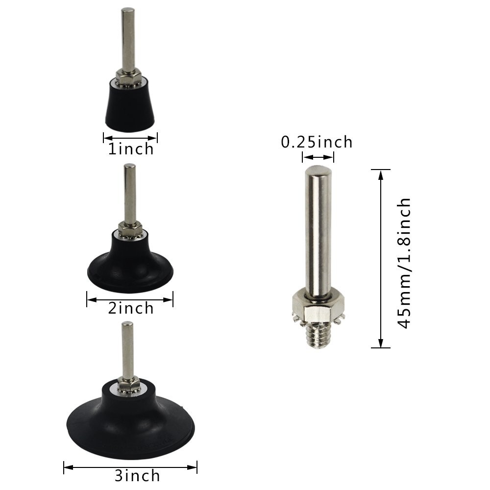 Universal Quick Change Roloc Disc Pad Holder Set – 1″, 2″, 3″ with 1/4″ Shank