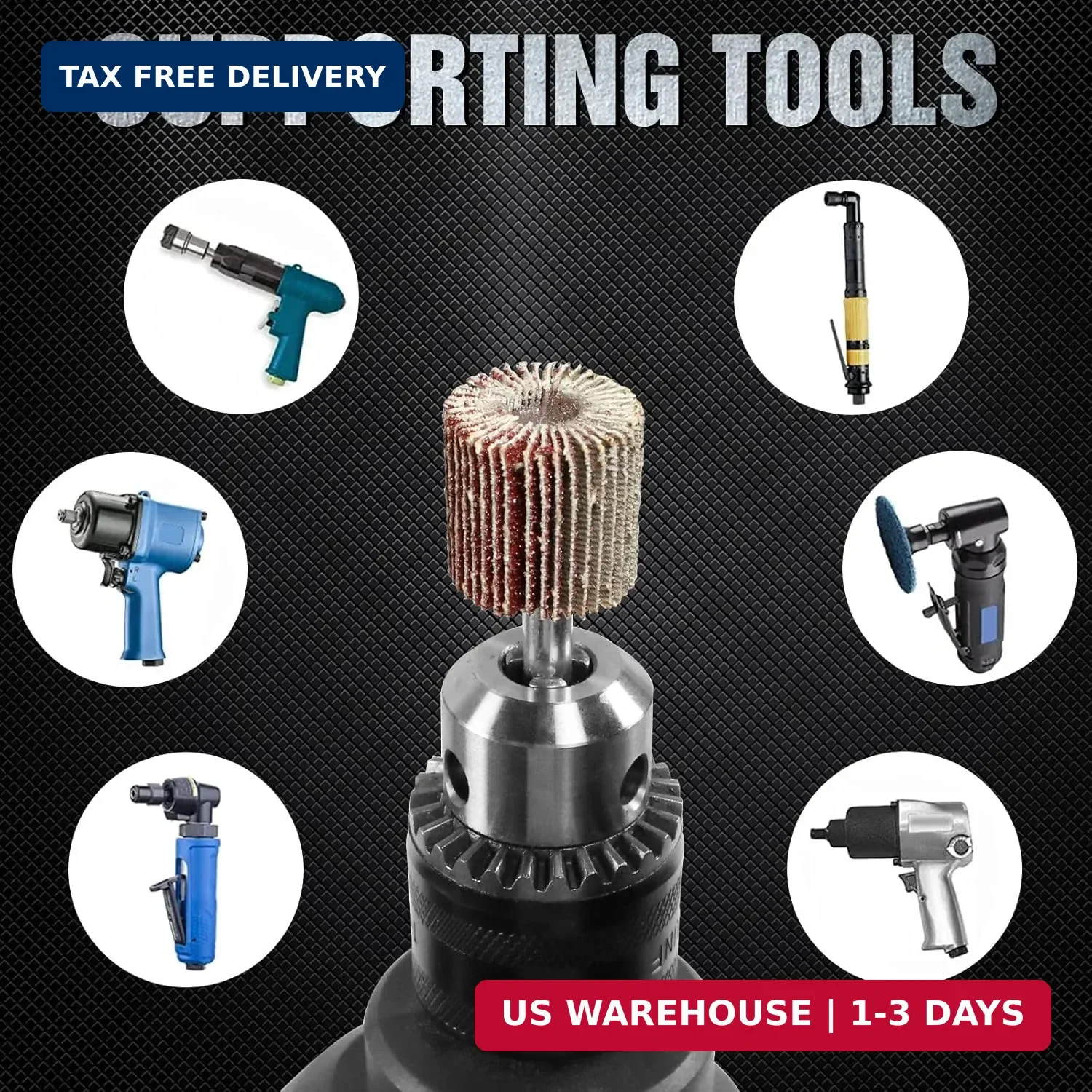 20 Pcs Flap Wheel Sander Set 80 Grit Sanding Wheel for Drill 1/4″ Shank for Meta