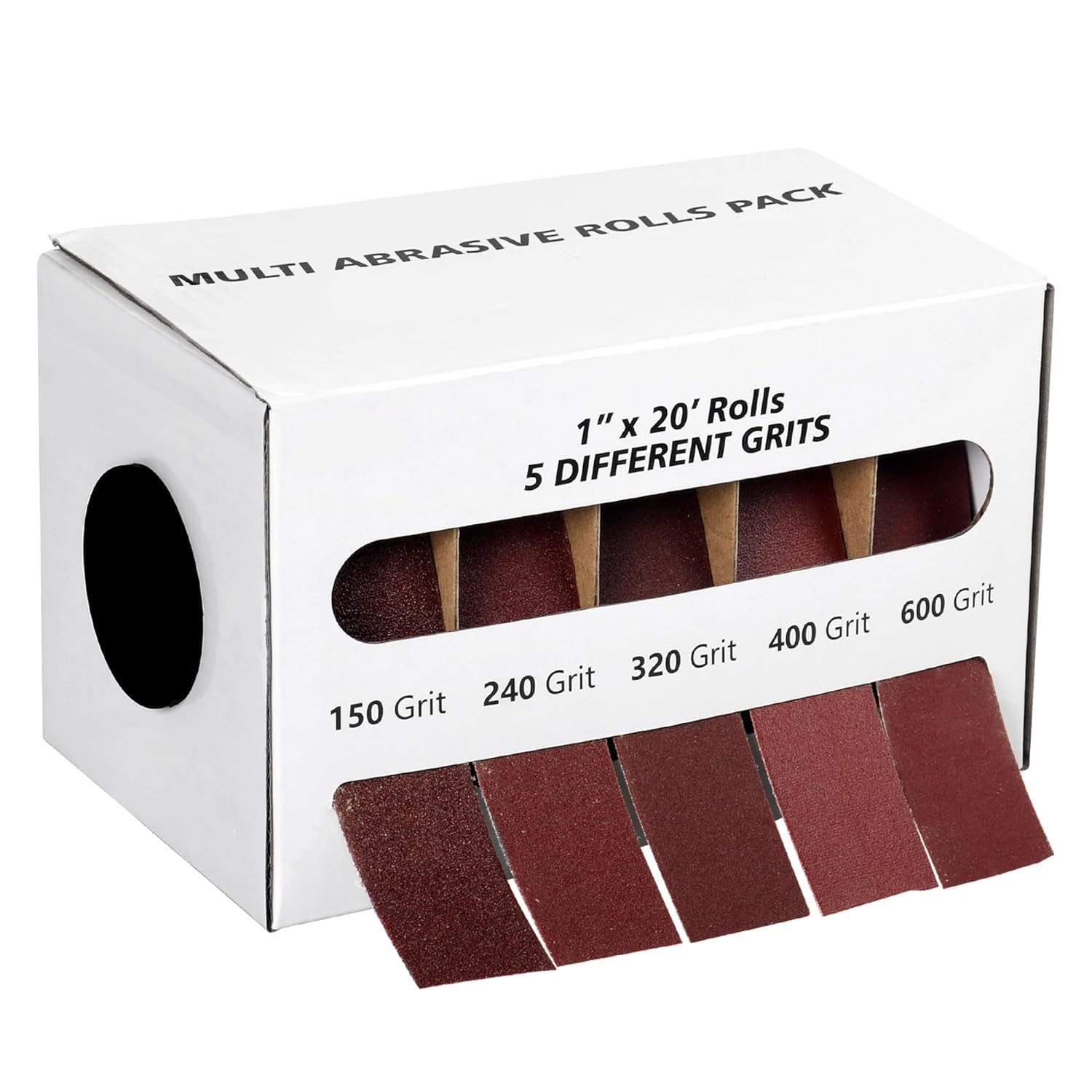 5 Rolls Emery Cloth Roll 1 Inch x 20 FT 150600 Grit Dispenser Dry Wet Polishing