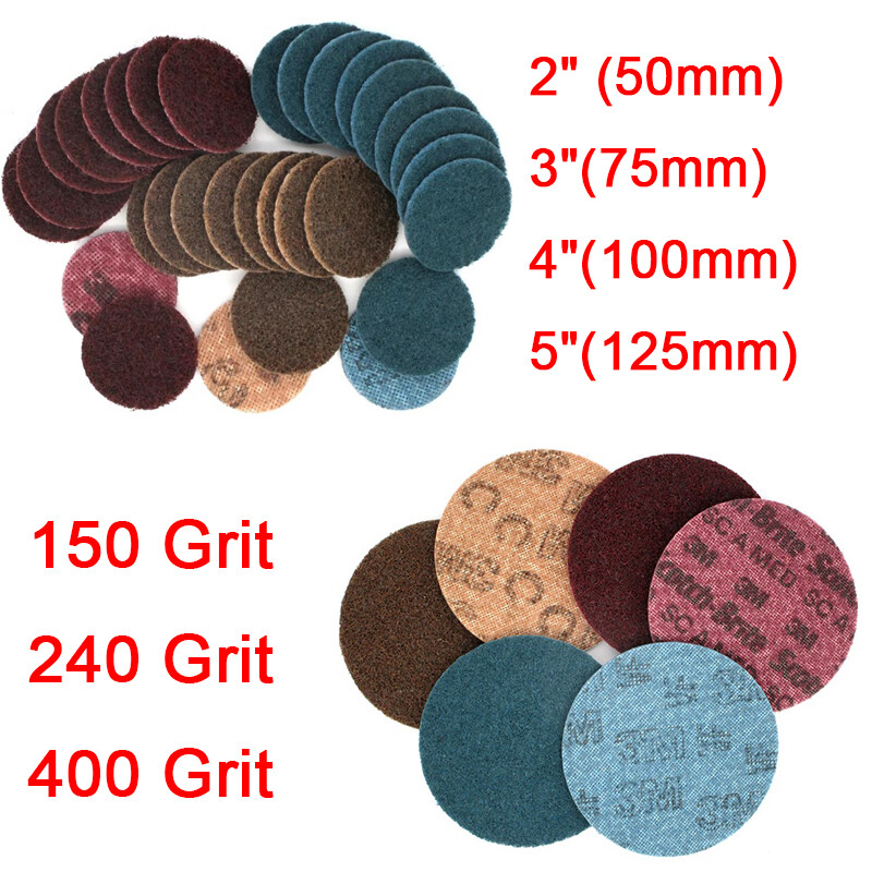 2-5″ 50-125mm Nylon Sanding Disc Roll Lock Pad Hook Loop Pads 150 /240 /400 Grit