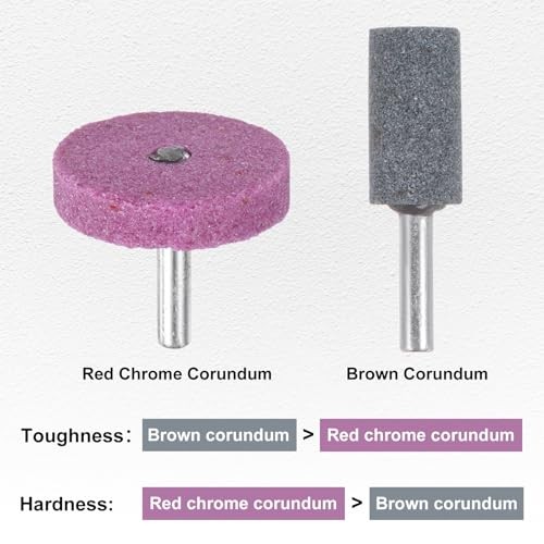 10-Pack Abrasive Mounted Stone Grinding Bits, 1/4 in(6mm) Shank Aluminum Pink