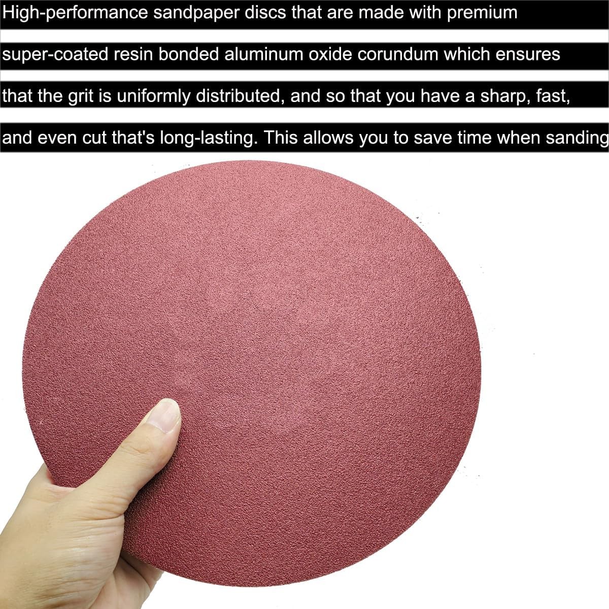 10 Pack 9 Inch 80 Grit Hook and Loop Sanding Discs Drywall Hand Sander