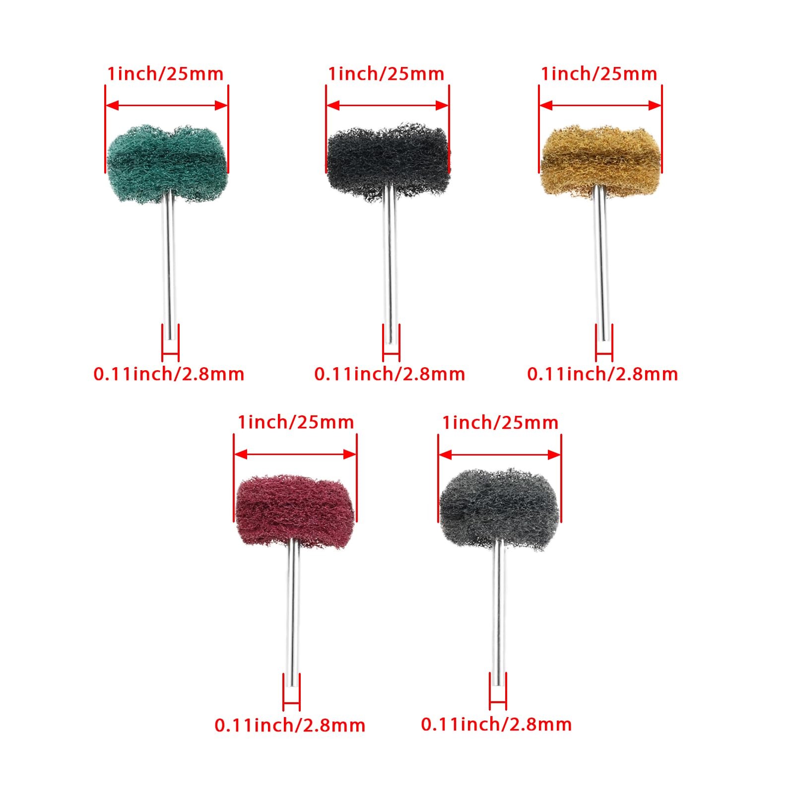 100Pcs Mini 25mm/1″ Scouring Pad Abrasive Buffing Wheels