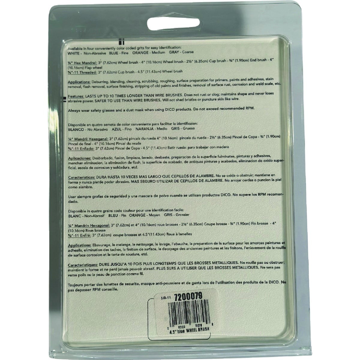 Dico Nyalox 4-1/2 In. Fine Blue Angle Grinder Wheel Brush 7200079 Dico Nyalox