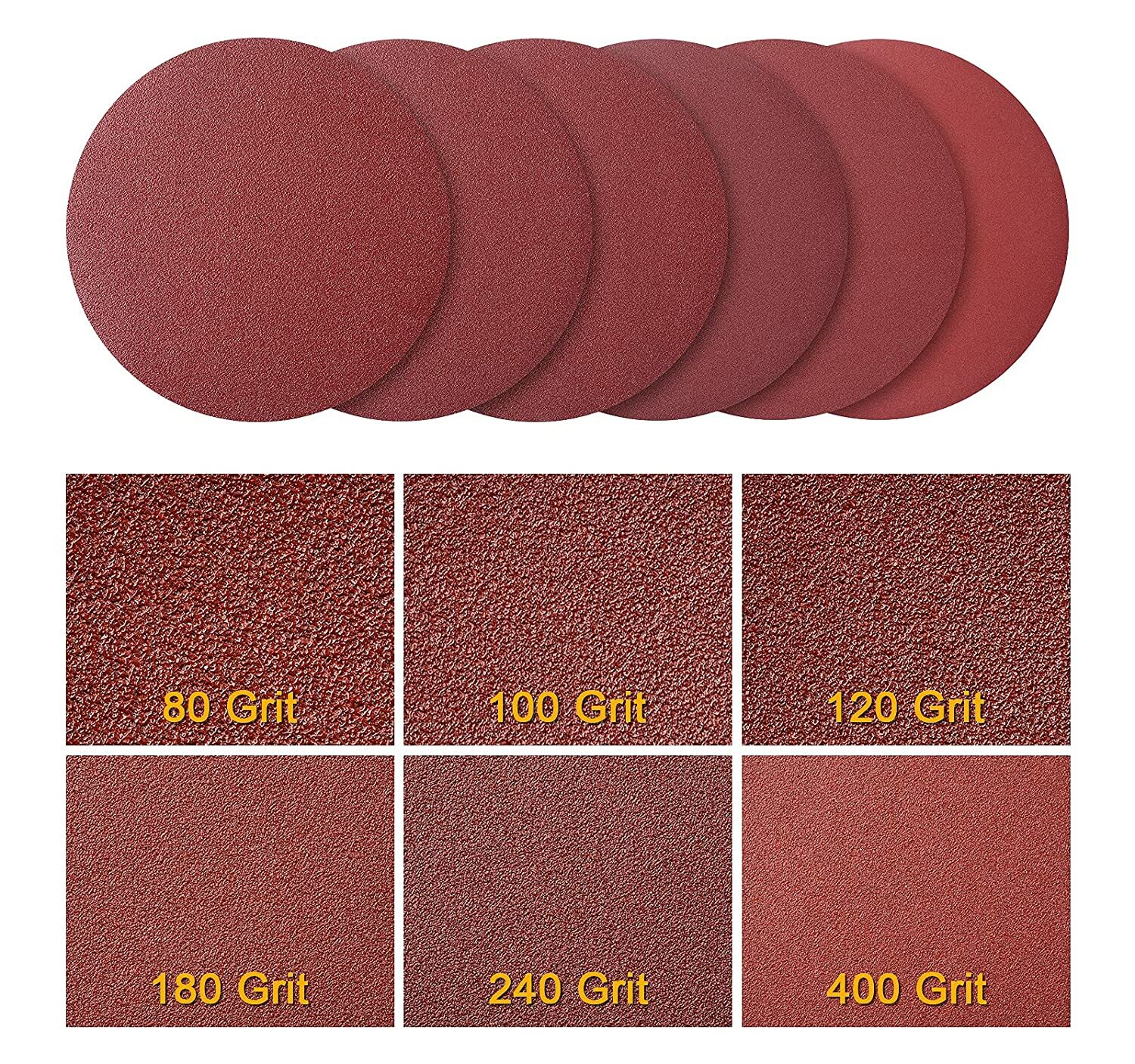 60x 9 inch PSA Sanding Disc 80-400 Grit Self Adhesive Sticky Back Sandpaper Disk