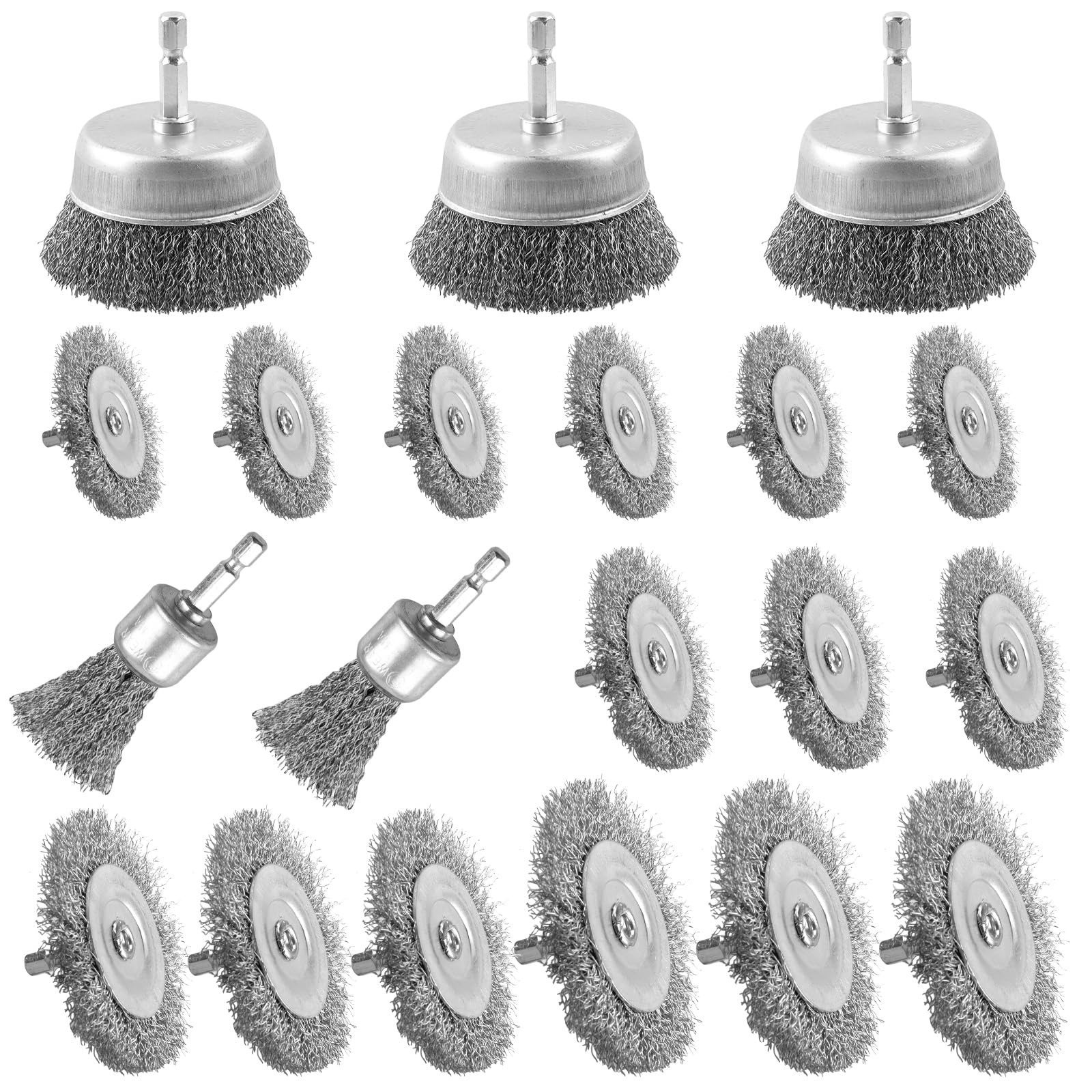WENHUALI 5 Pcs Wire Brush Set for Drill – Heavy Duty Carbon Steel