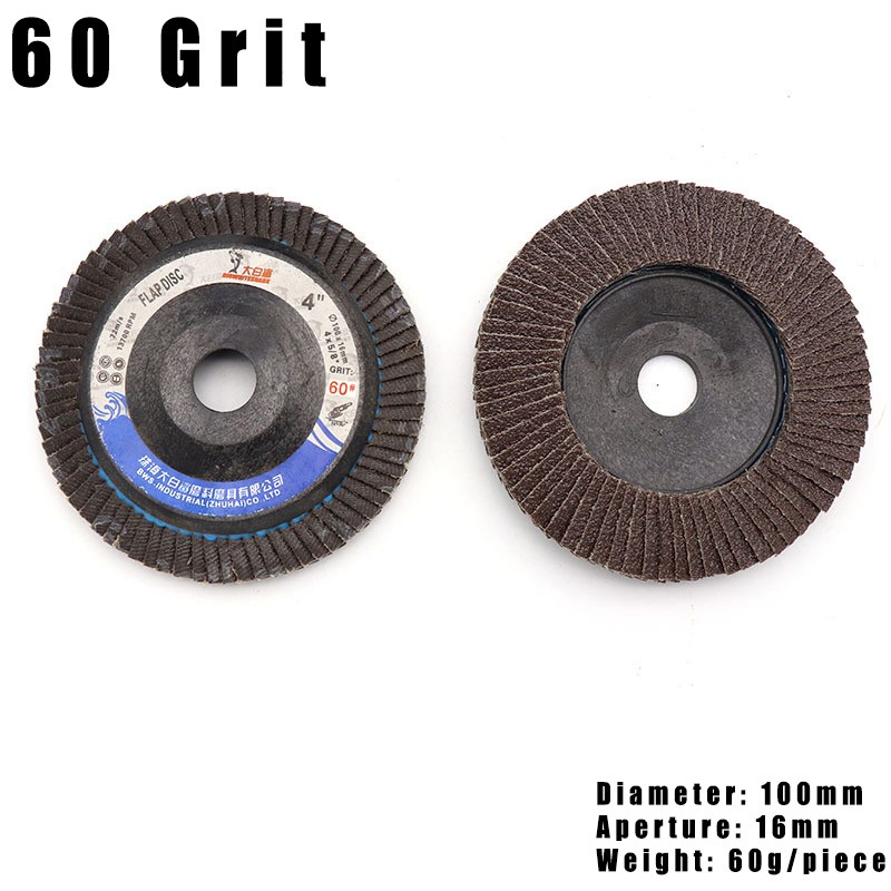 4” 100 x 16mm Flap Grinding Sanding Disc Angle Wheel Grinder 60 80 240 320Grit