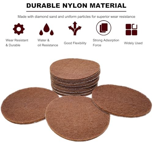 10 Pack 6 Inch Multipurpose Brown Scrubber Scouring Pads Flocking 120 Grit