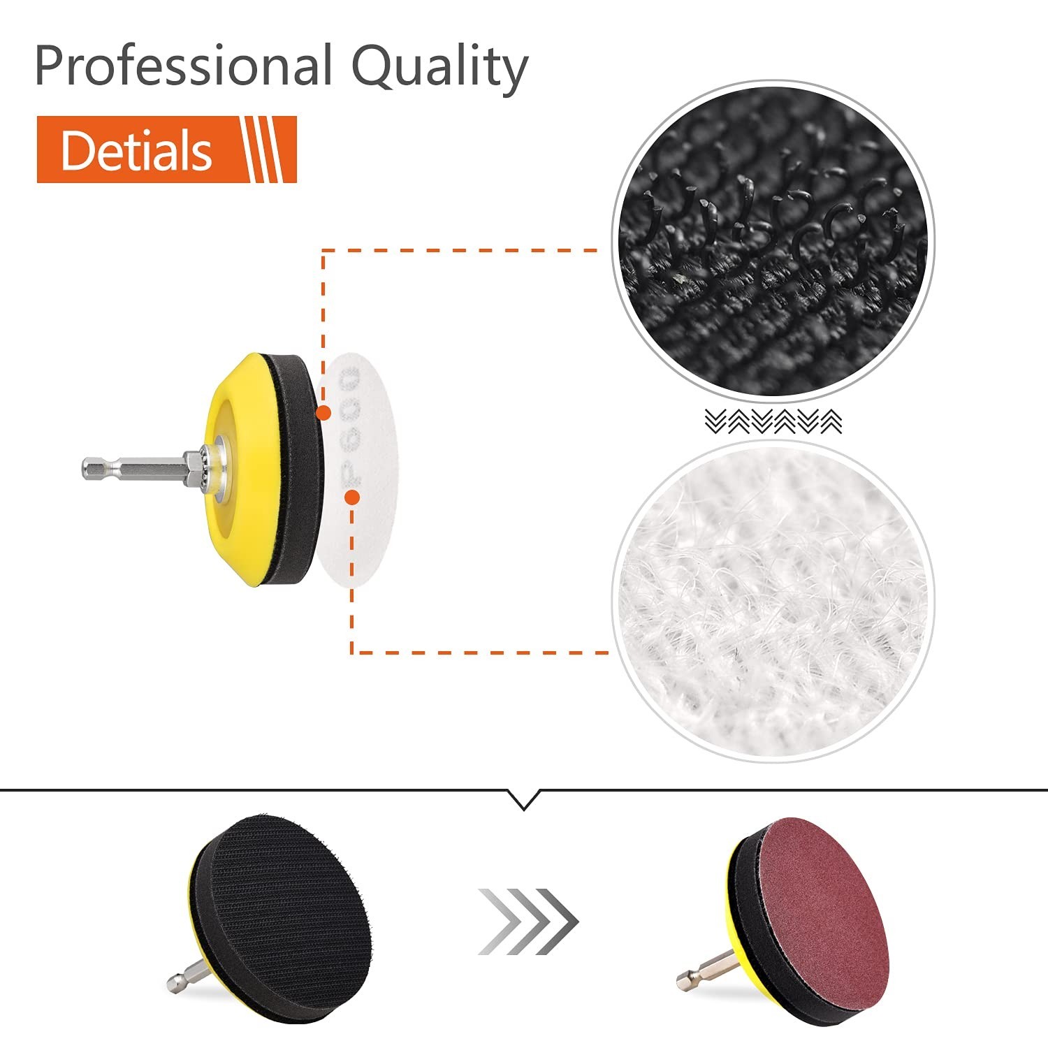 100Pcs 3-Inch Aluminum Oxide Sanding Discs & Sponge Blocks for Precision Polish