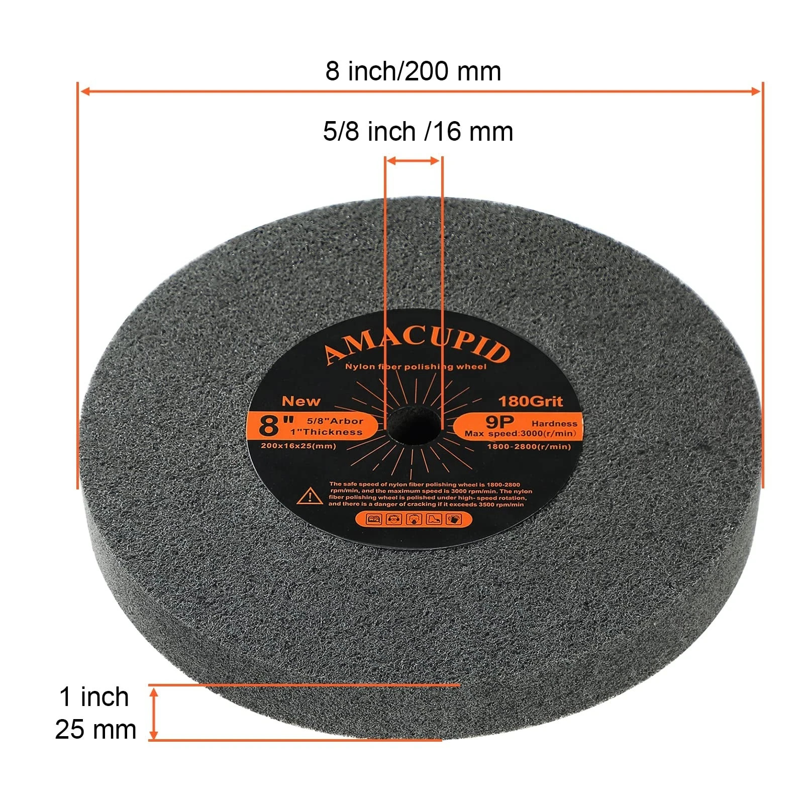 Deburring Wheels, Nylon Fiber Buffing Wheel 8 inch 9P Hardness. Polishing Sta…