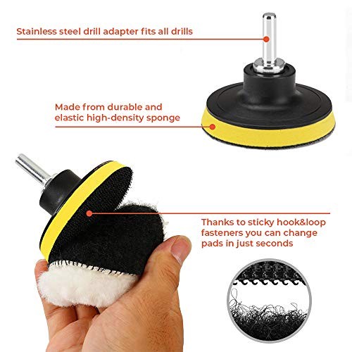 Buffing Pads, Polishing Pad Kit, Buffer for Car Detailing, Polishing 22 Pieces