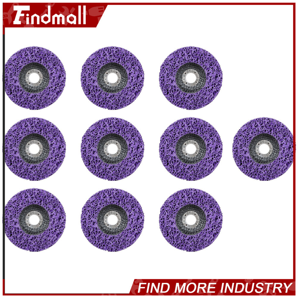 Findmall 10 Pack 4″ x 5/8″ Strip Discs Stripping Wheel For Angle Grinders Purple