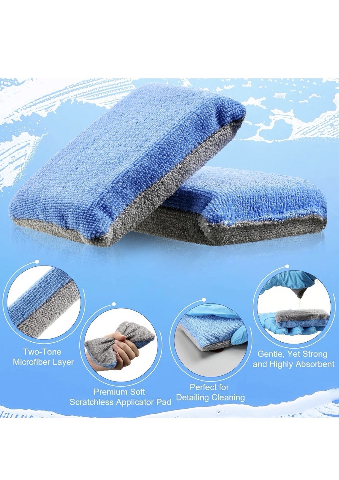 Mudder 24 Pcs 3.5 x 1.5 x 1.5 Inch Car Wax Applicator Pad Rectangular, Sponge,