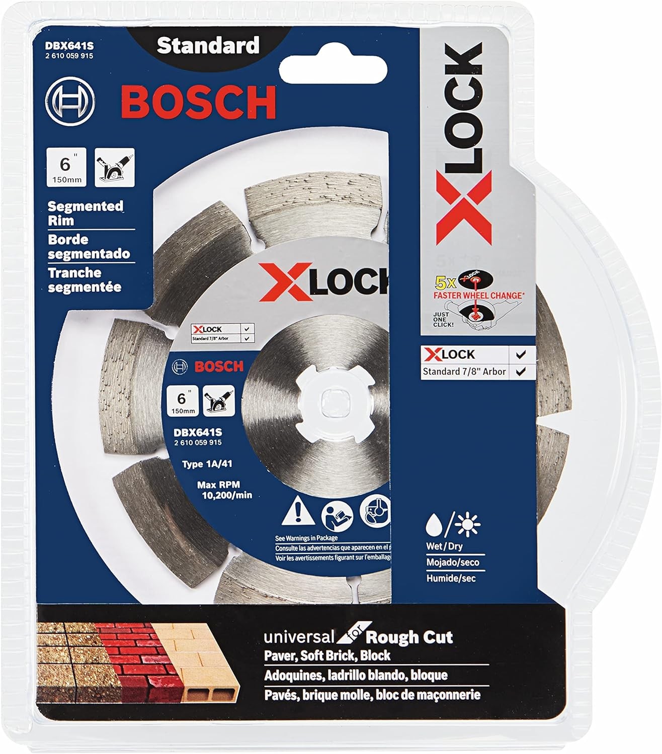 Bosch Genuine 6 In. X-LOCK Segmented Rim Diamond Blade – 2610059915