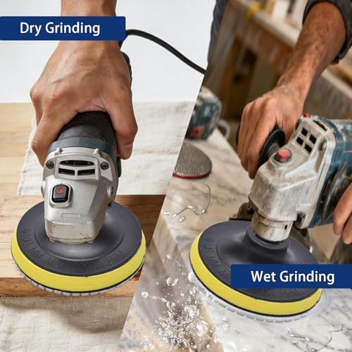 18 PCS 4 Inch Diamond Polishing Pads, 50-3000 Grit Wet/Dry Polish Pad Kit 4inch