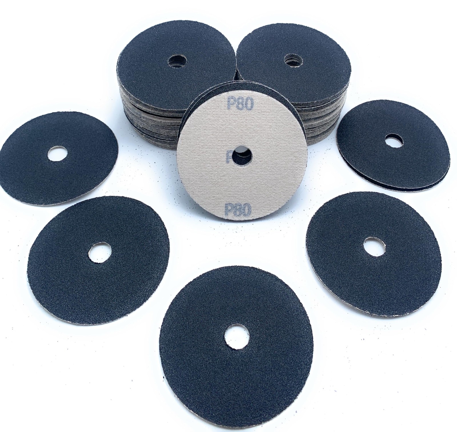 100 PCS 4 Inch Silicon Carbide Velour Abrasive Sanding Discs 80 Grit