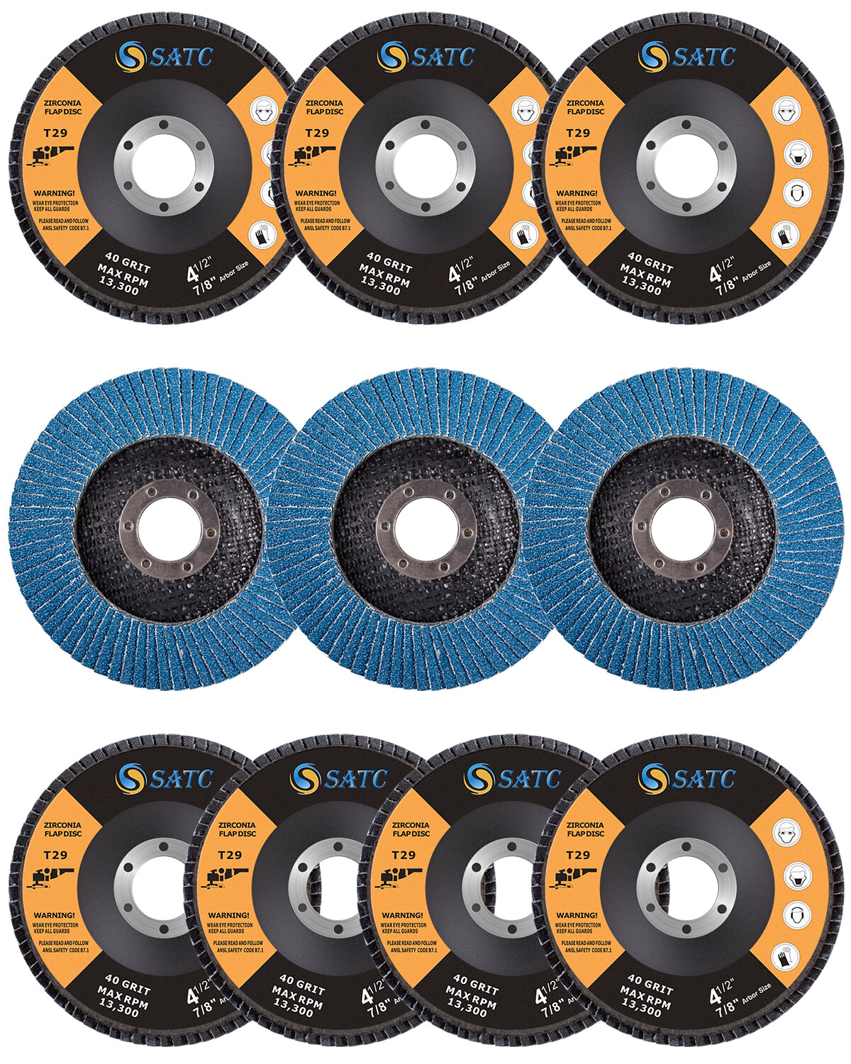 4.5” x 7/8″ Zirconia Flap Disc Grinding Wheels 24pcs Emery Cloth Per Disc T29 27