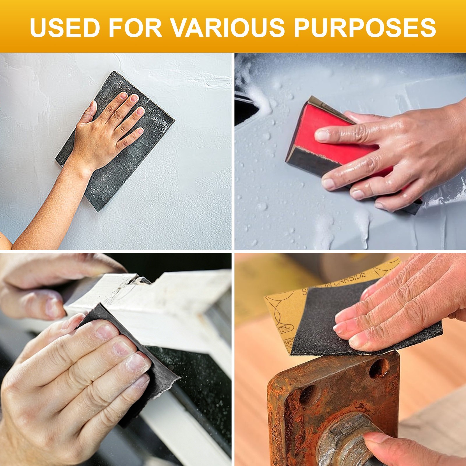 100Pc 9×11″ 320 Grit Wet Dry Sandpaper Silicon Carbide Sanding Paper Polishing