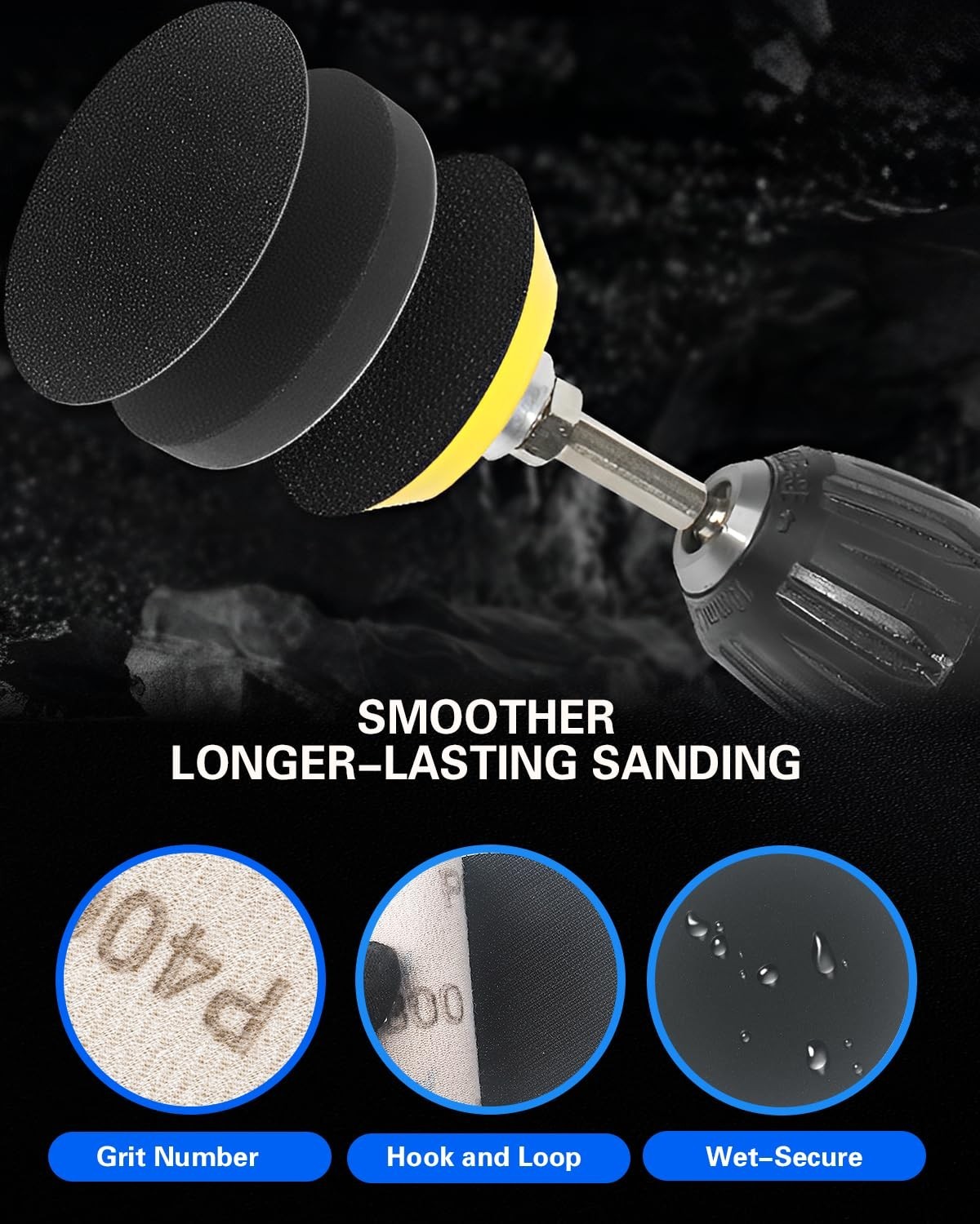 2 Inch Sanding Discs Drill Polishing Kit, 193PCS Car Headlight Restoration Kit