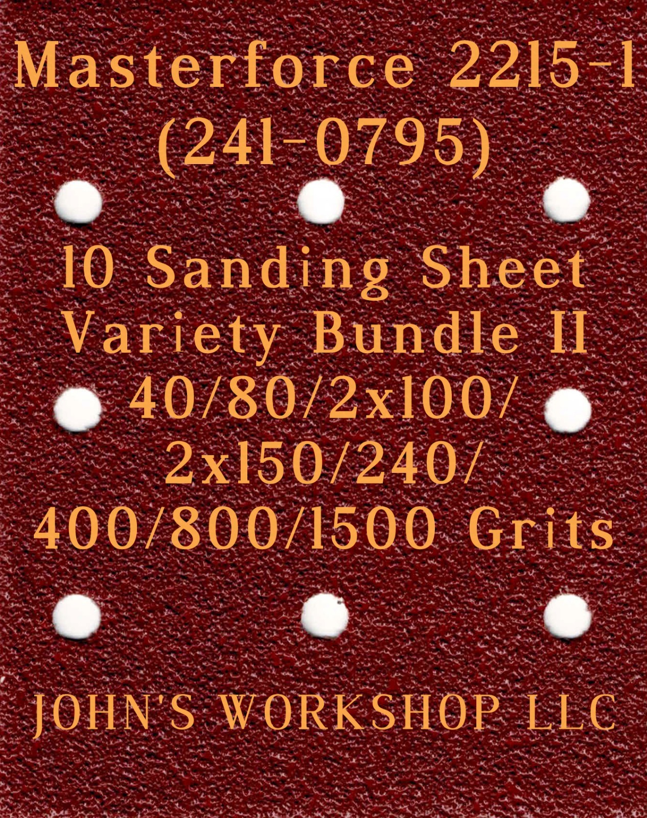 Masterforce 241-0795 – 40/80/100/150/240/400/800/1500 – 10 Sheet Variety Bndl II