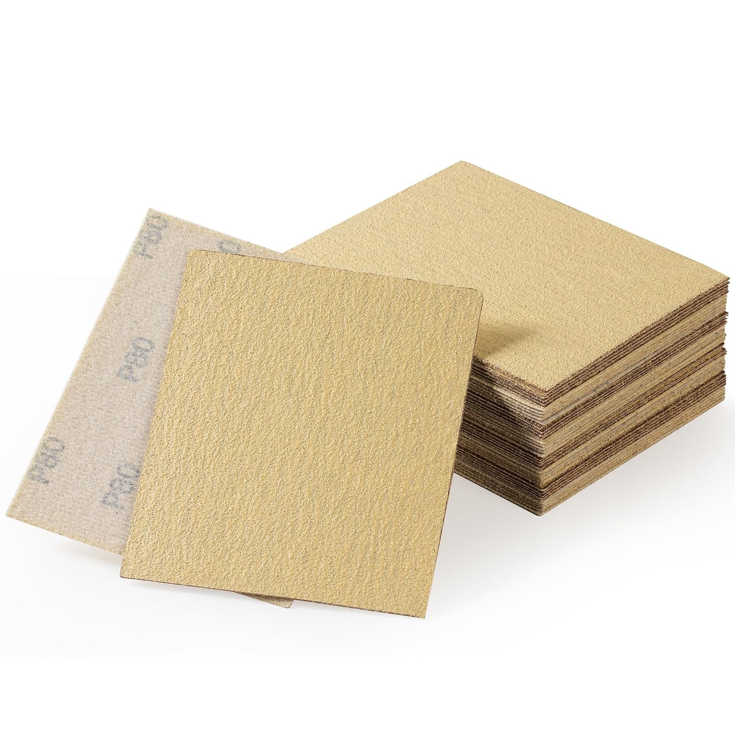 100 PCS 115x140mm Gold Sanding Sheets 40 Grit 5.5″ x 4.5″ Hook Loop Sandpaper