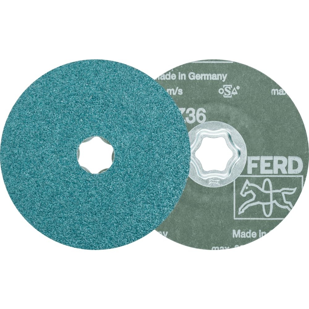 Pferd Combiclick 4.5 Inch Zirconia Fiber Discs Grit 80 Quick Mounting System