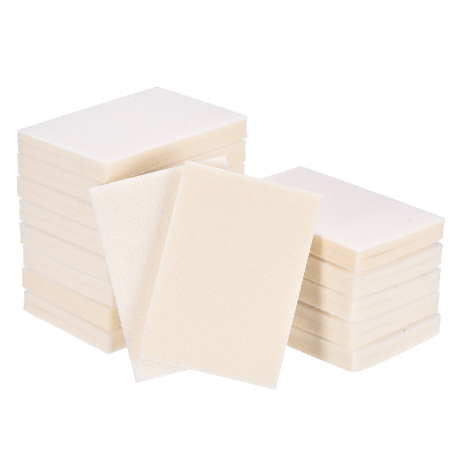 28 Pcs 400 Grit 4 x 2.8 Inch Hook & Loop Foam Sanding Blocks, White