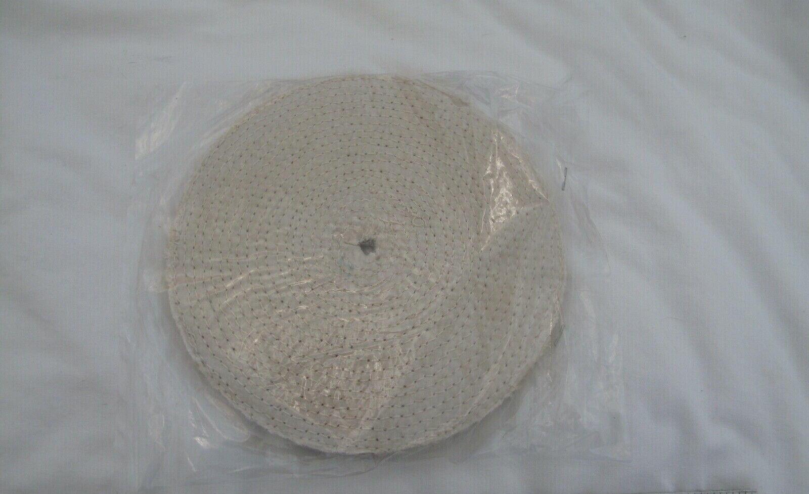 (1) NEW 8″ Sewn Buffing Polishing Wheel – 3/8″ Thick — Stiff / Firm, Woven(?)