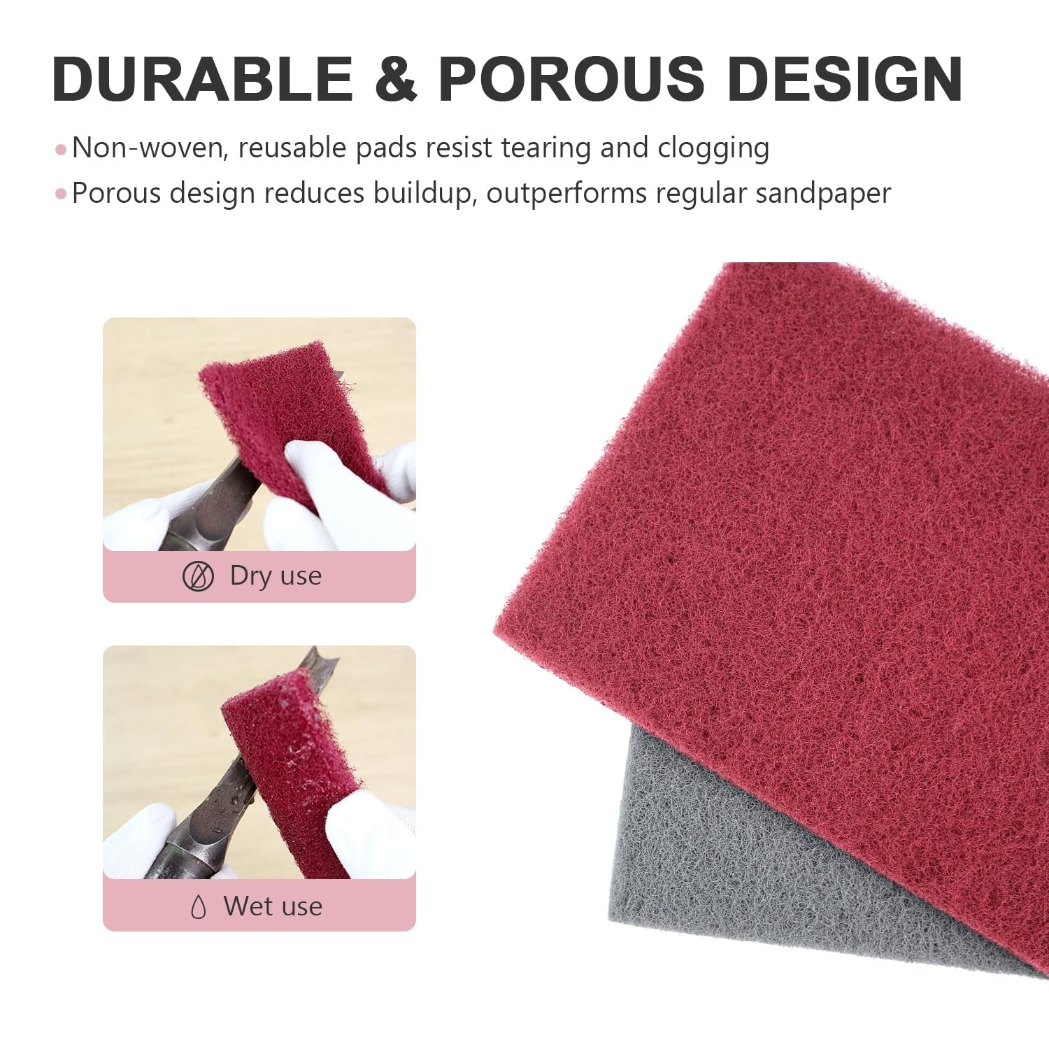 6″x9″ Automotive Scuff Pad 8 Pack (7447&7448) – 4 Maroon(Fine) & 4 Gray(Ultra…