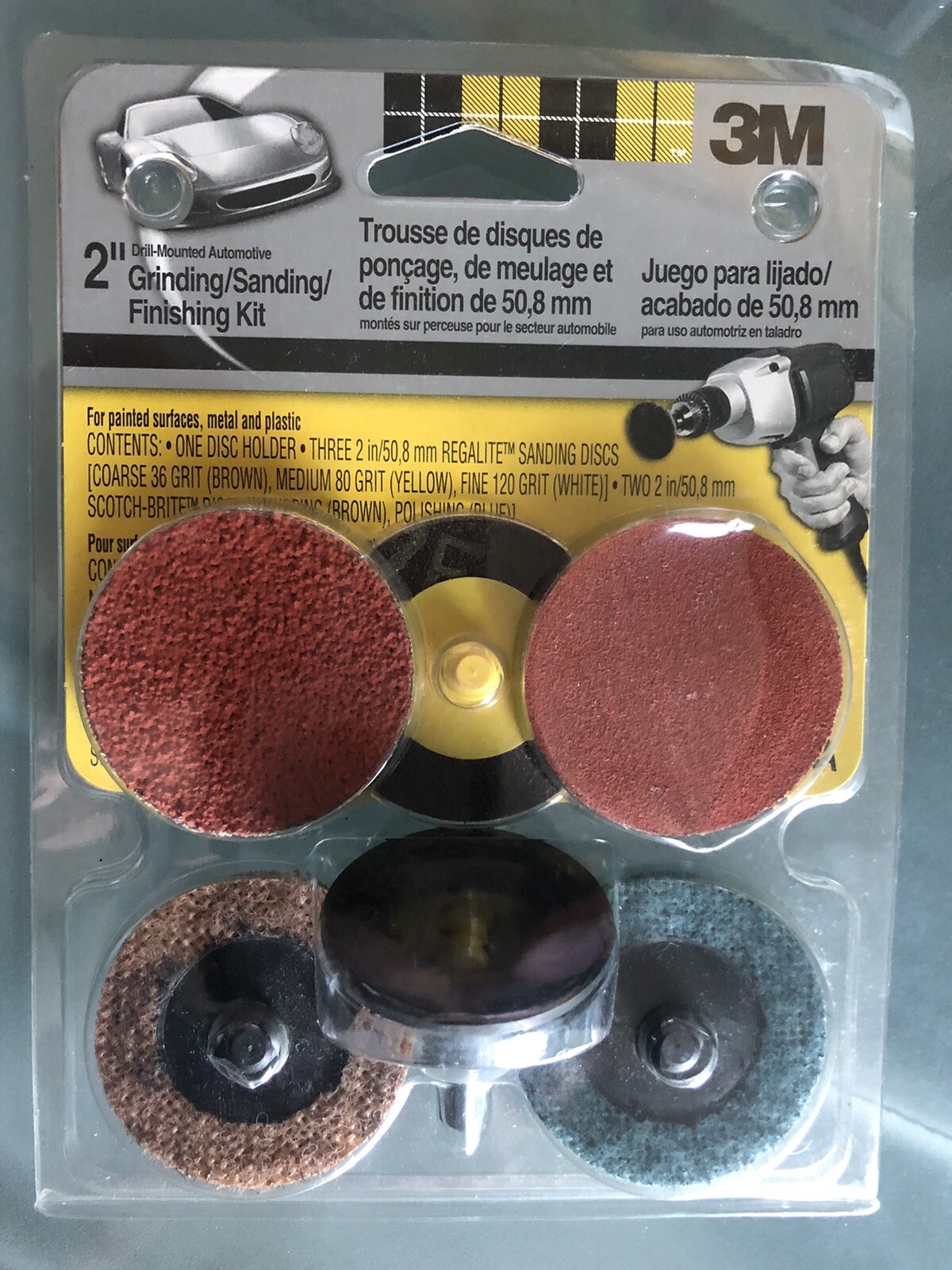 3M 2″ DRILL MOUNTED AUTOMOTIVE GRINDING SANDING FINISHING KIT BRAND NEW