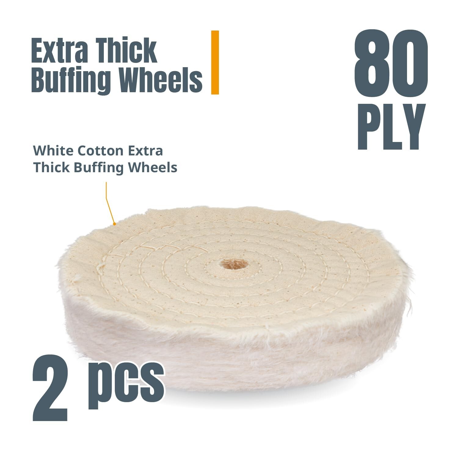 POWERTEC 71630 6-Inch Extra Thick Spiral Sewn Buffing Wheel, Cotton (80 Ply) …