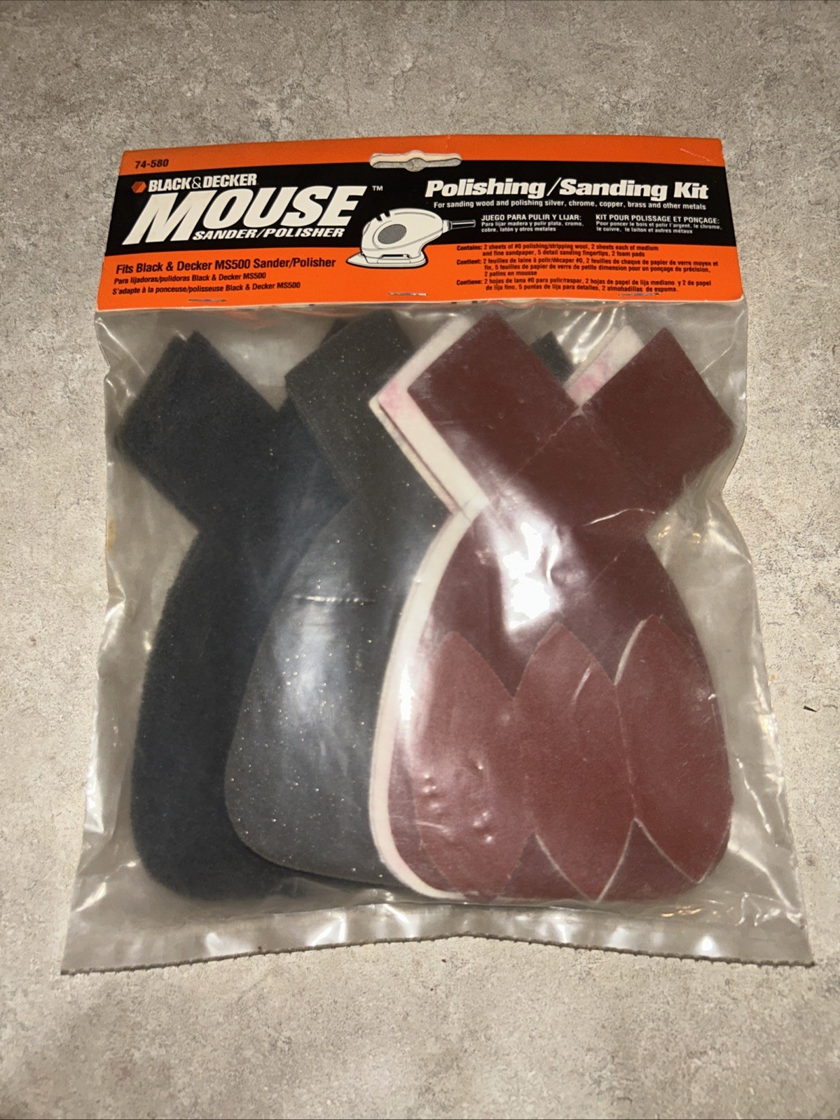 Black & Decker 74-580 Mouse Polishing Kit Fits MS500 Sander NEW NOS NIP 2002