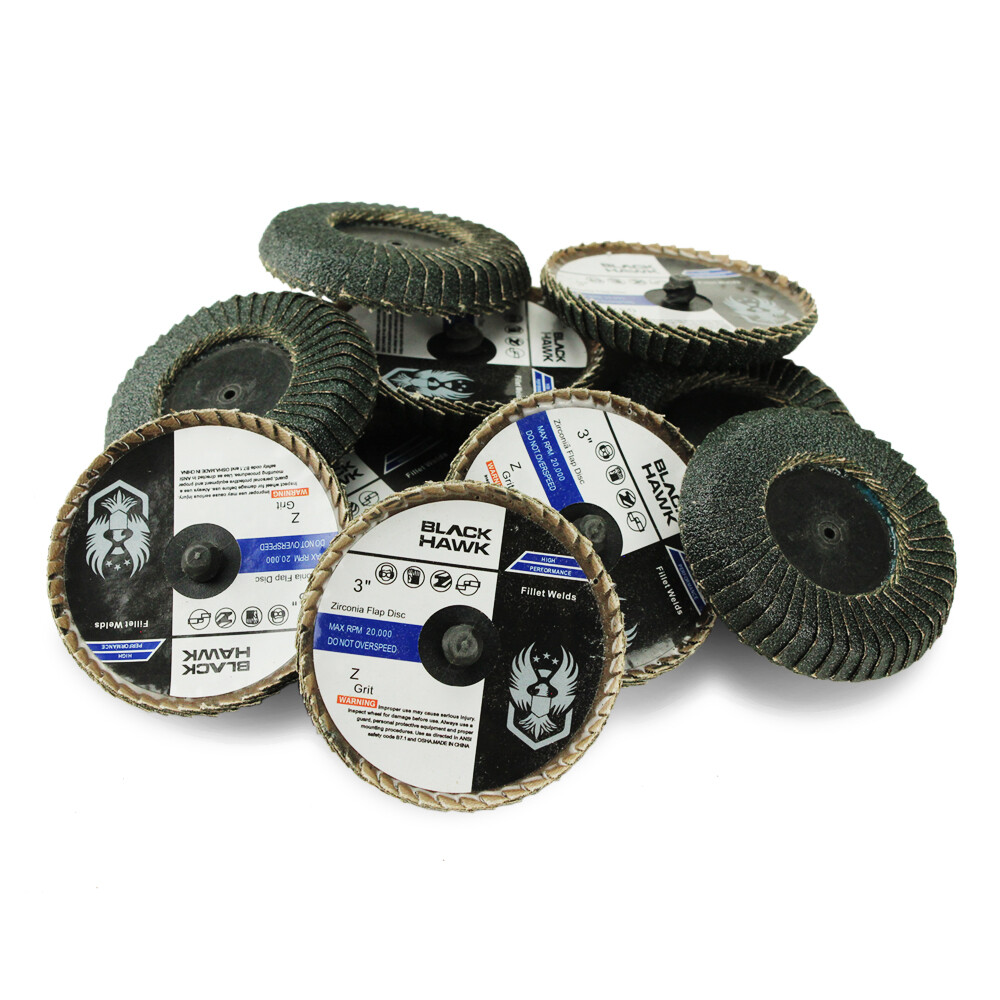 10 Pack – 3″ Quick Change Zirconia Curved Edge Fillet Weld Flap Disc for Corners