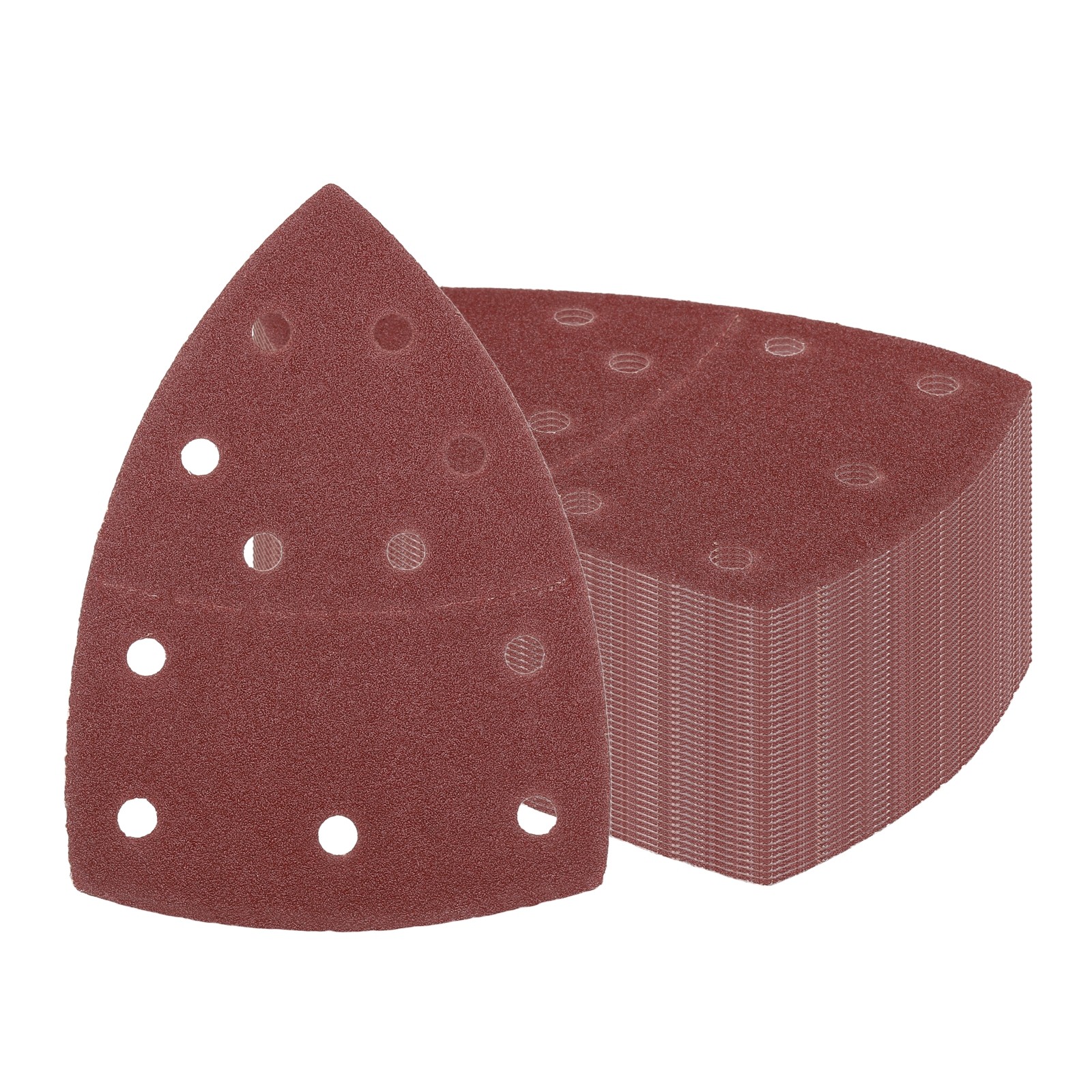 50 Pcs Mouse Detail Sandpaper, 6 x 4.25 Inch, 120 Grit , 11 Holes, Red
