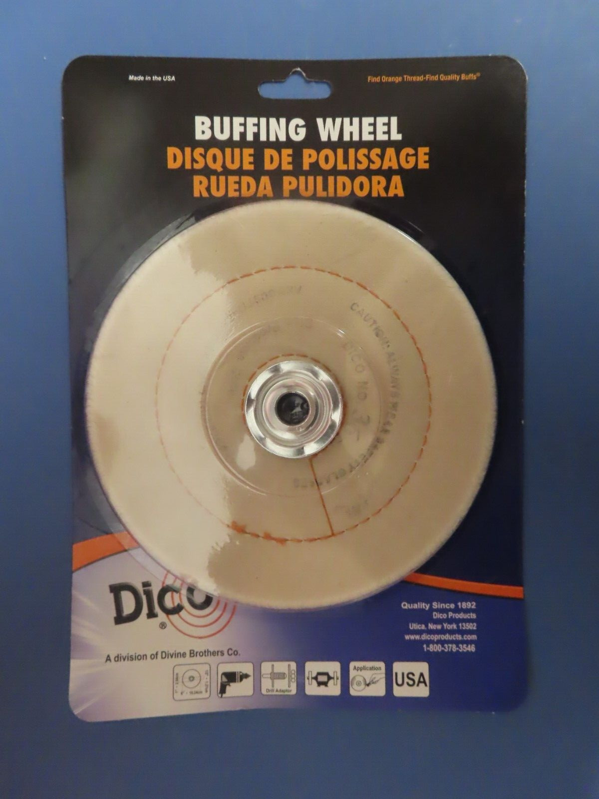 Dico 6″ Diameter .5 inches Thick Buffing Wheel 1/2″ arbor 527-36-6
